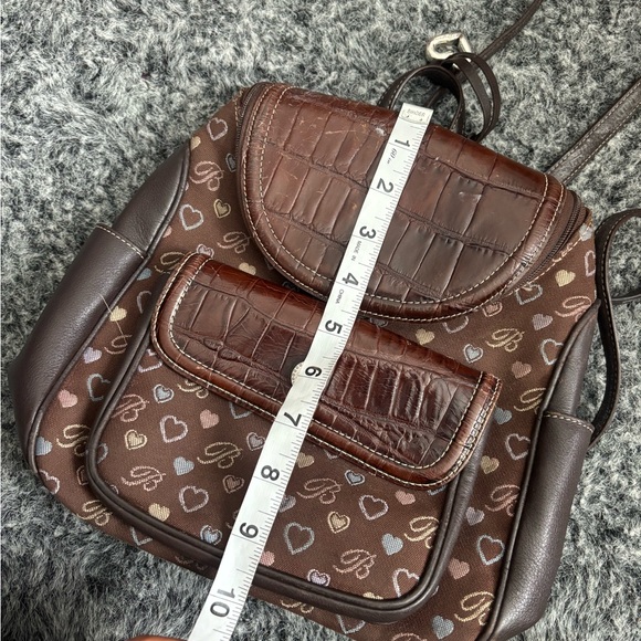 Brown Heart Pattern Backpack - Picture 11 of 12